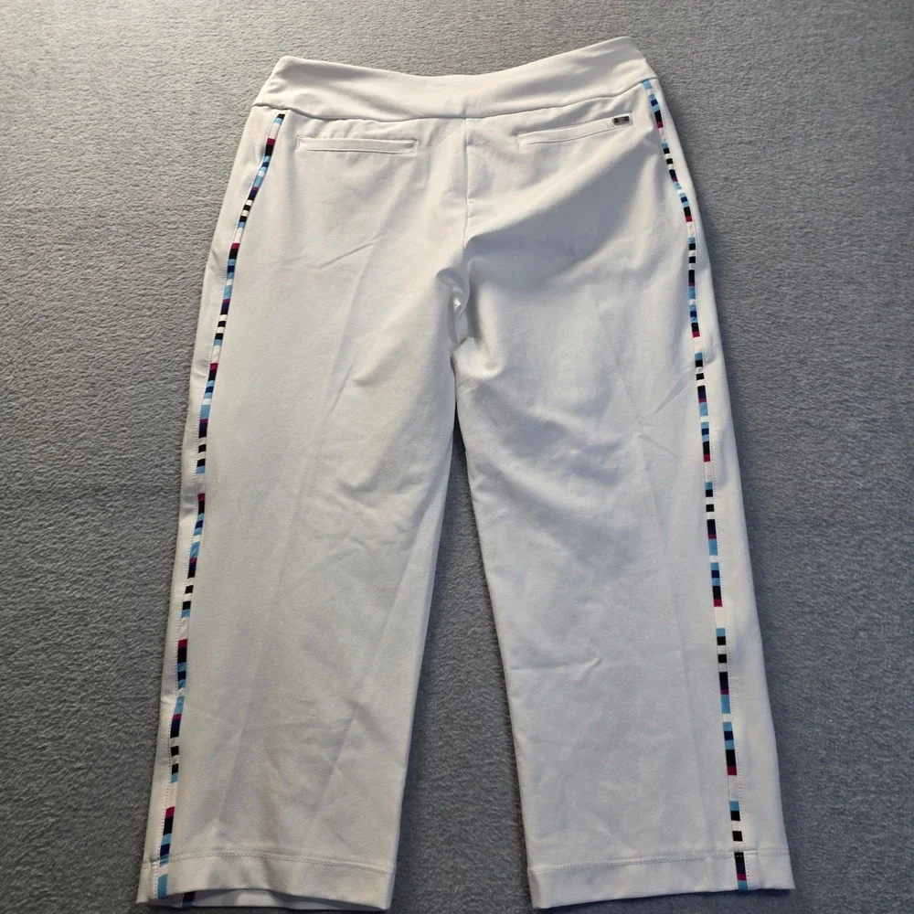Athletic Capri Pants Womens White Cropped Stretch Activewear‎ Size 31